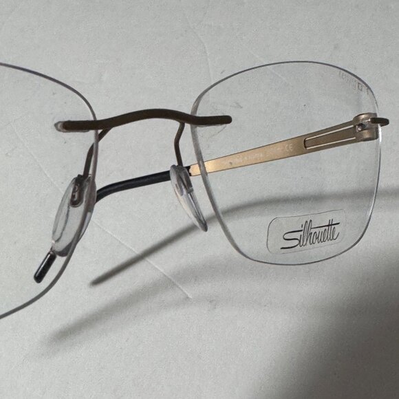 Silhouette Rimless Eyeglasses Gold & Black Frame Only Unisex Titanium 4412 52-17 - Picture 12 of 14